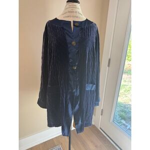Soft Surroundings Women's‎ Blue Quilted Velvet Coat Size 3x